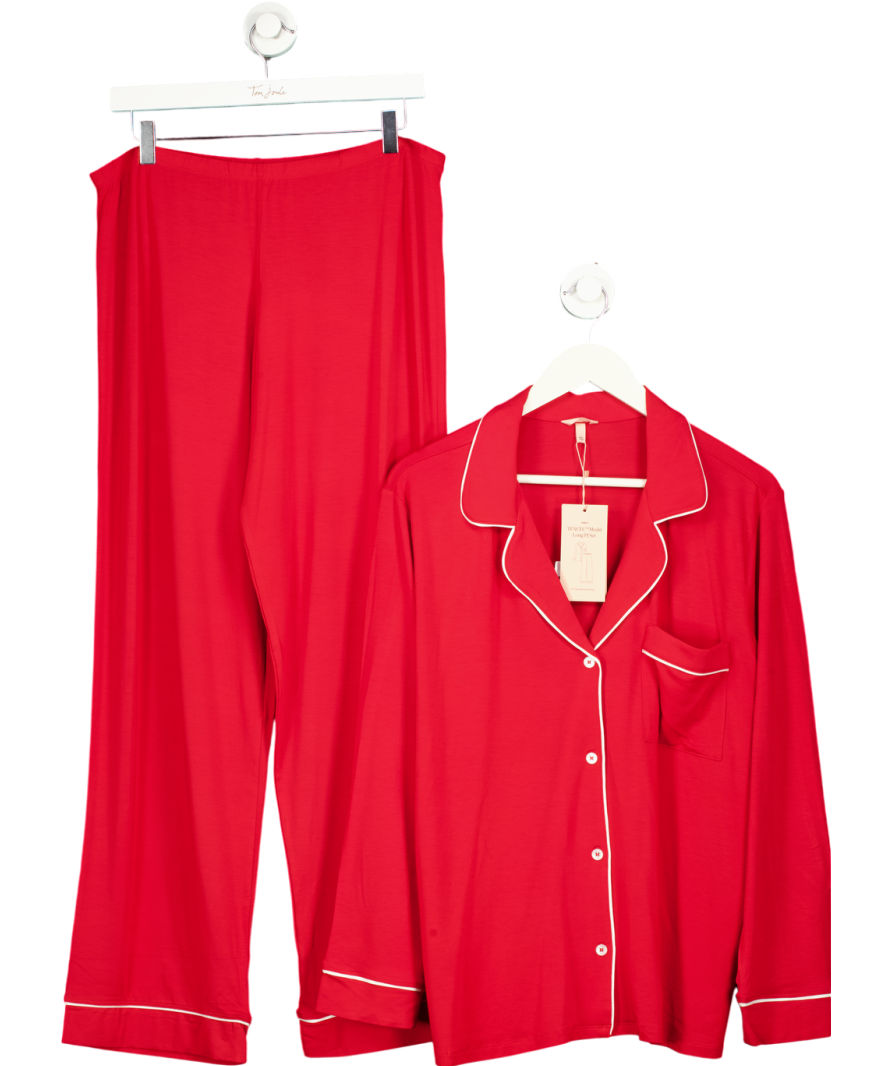 Eberjey Red Gisele Long Pyjama Set UK L