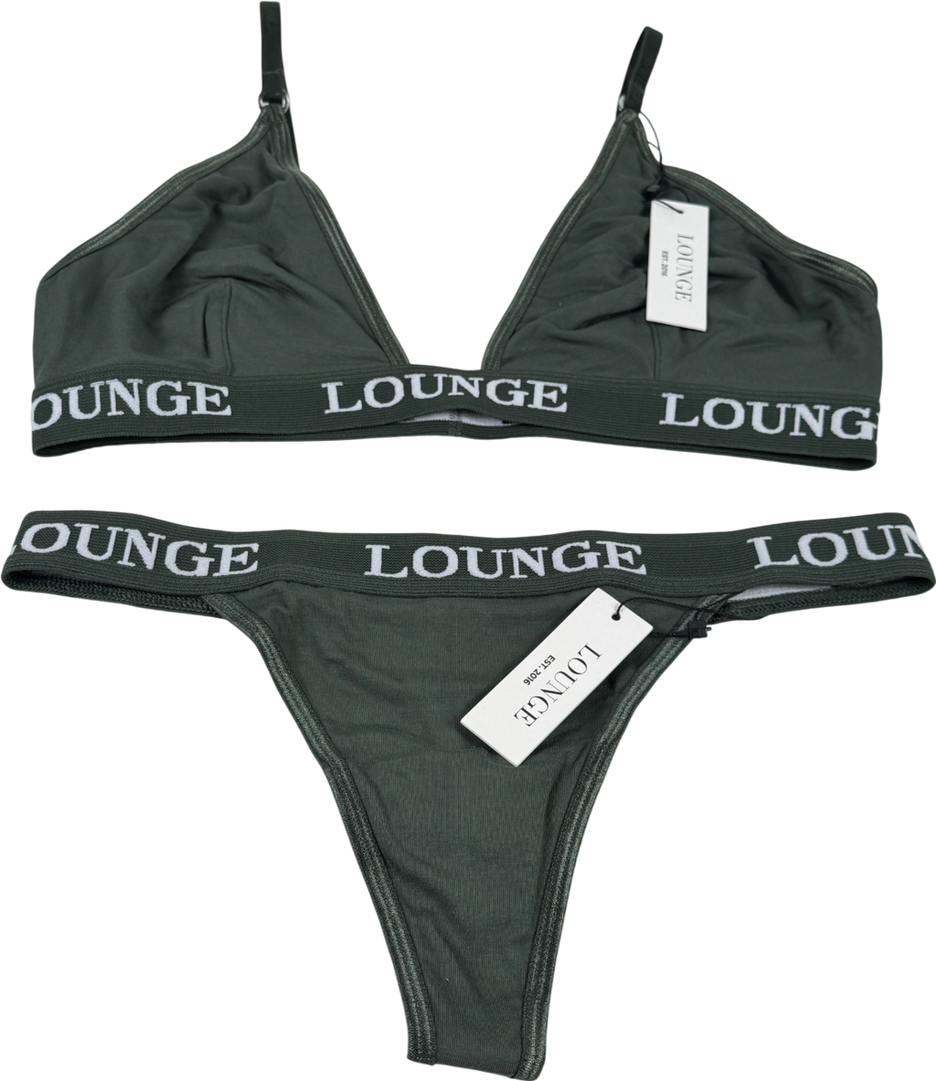 Lounge Underwear Green 2-piece Traingle Bra Uk S+ And Thong Set UK S