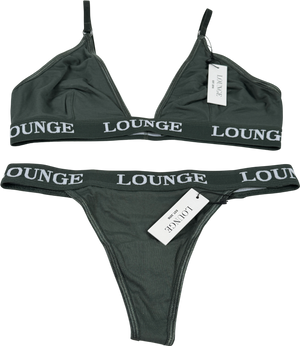 Lounge Underwear Green 2-piece Traingle Bra Uk S+ And Thong Set UK S