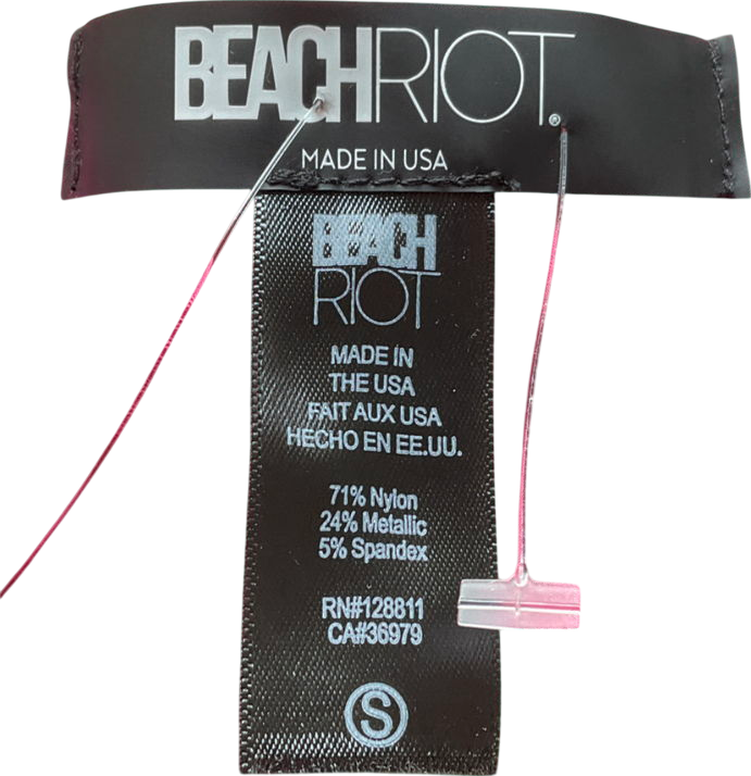 BEACH RIOT Sparkly Pink Bikini Top UK S