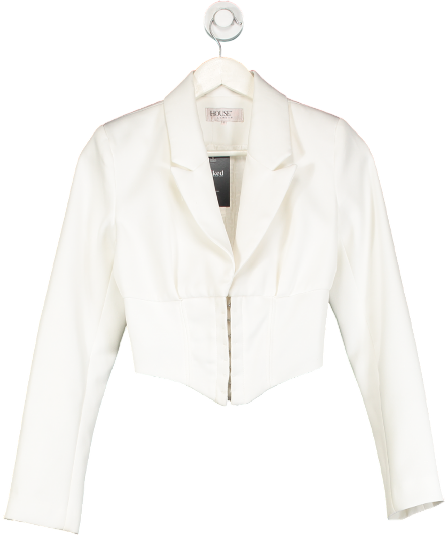 House of CB White Isobel Waist Cinching Corset Jacket UK S