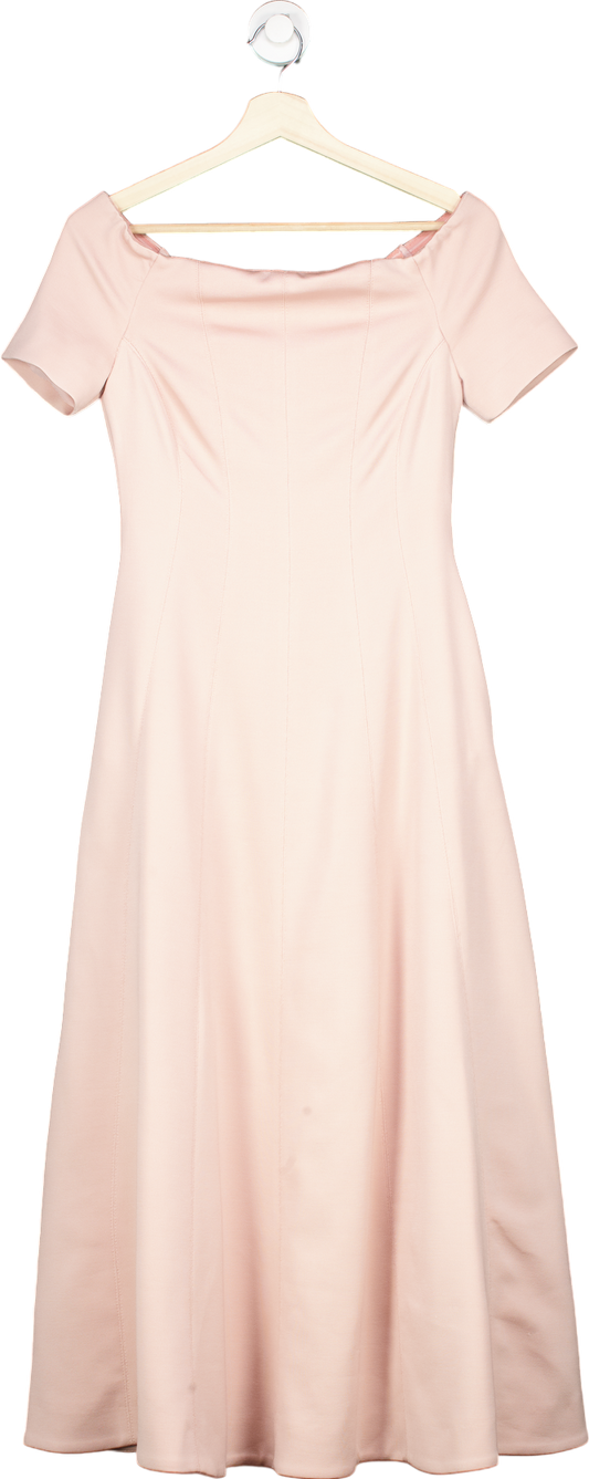 Karen Millen Blush Pink Off-Shoulder Midaxi Dress UK 8