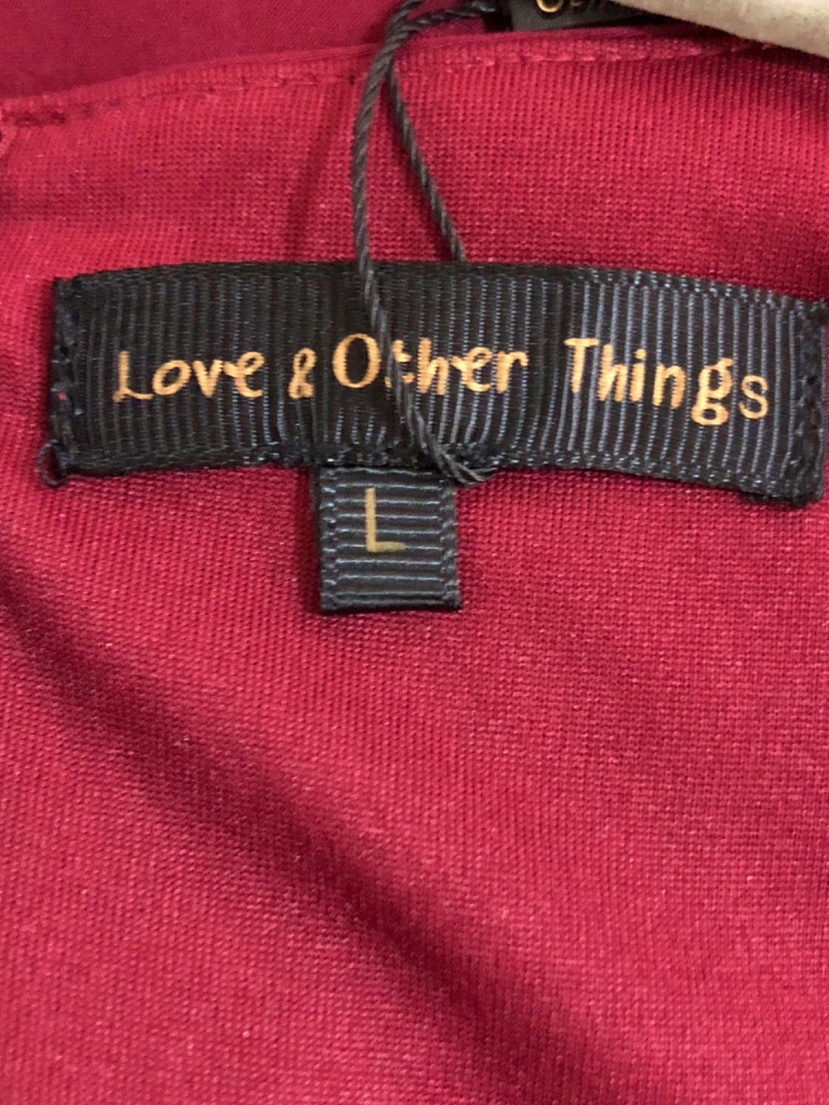 Love & Other Things Red Puff Sleeve Dress UK L