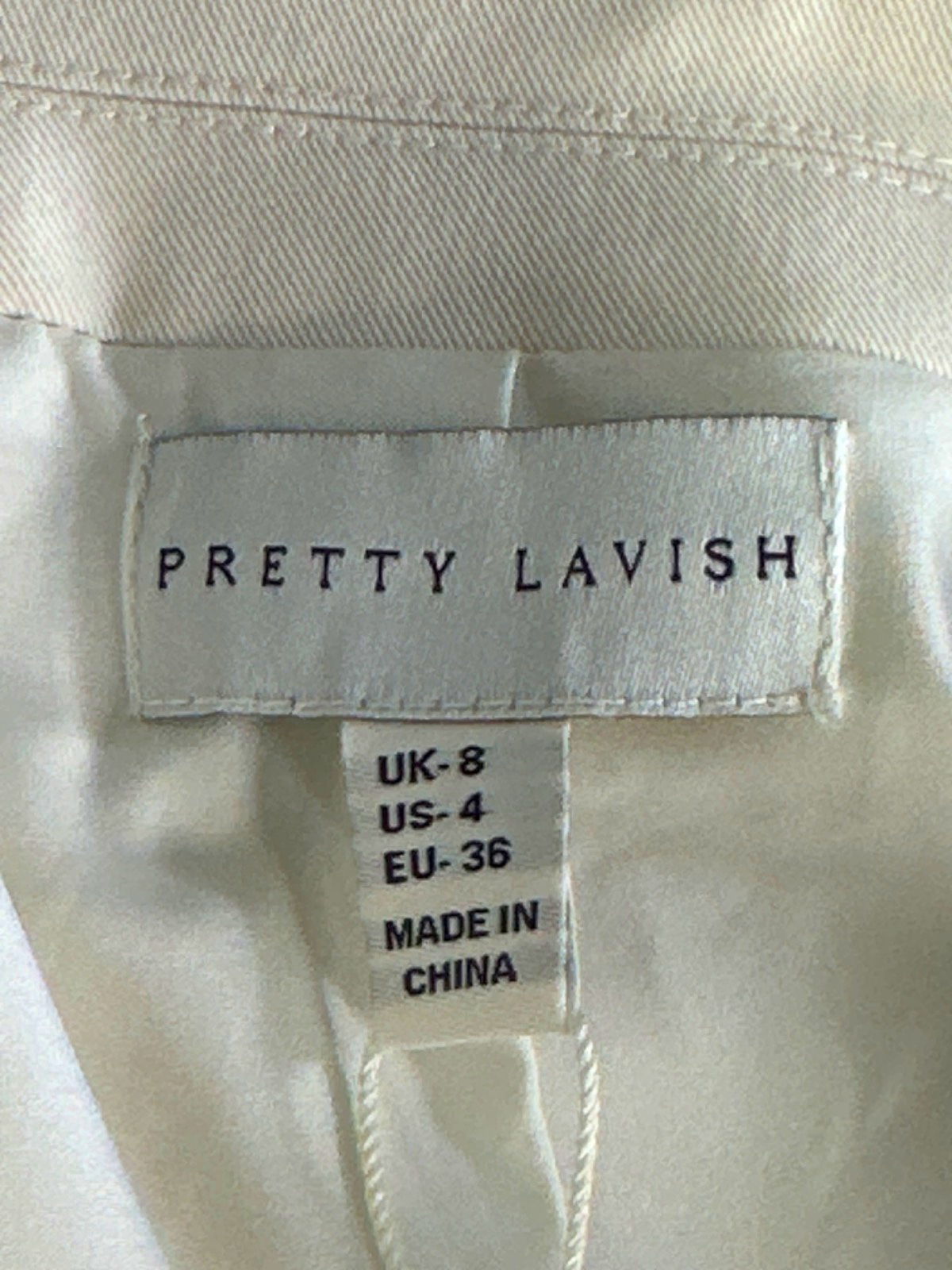 Pretty Lavish Oyster Breya Cropped Blazer UK 8