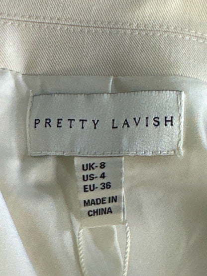 Pretty Lavish Oyster Breya Cropped Blazer UK 8