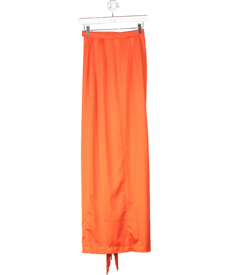 House of CB Red Kartiki Fringe Wrap Maxi Skirt UK XS