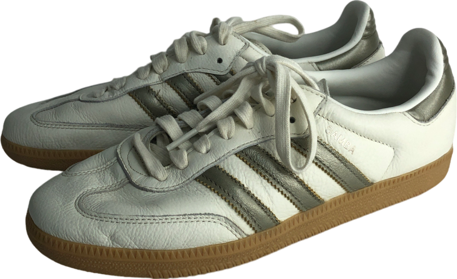 adidas Offwhite Cyber Metallic Wonder Gold Metallic Samba TrainerUK 7 EU 40 👠