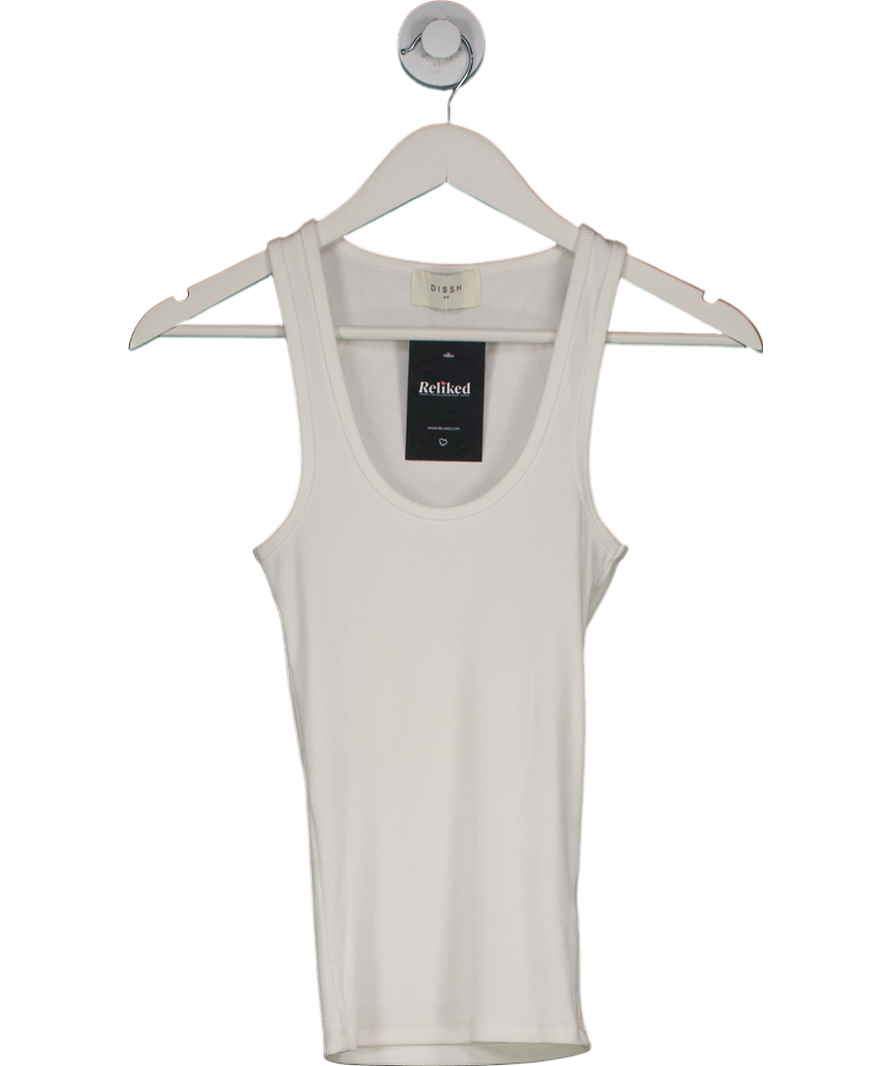 DISSH White Ribbed Knit Tank Top UK XS