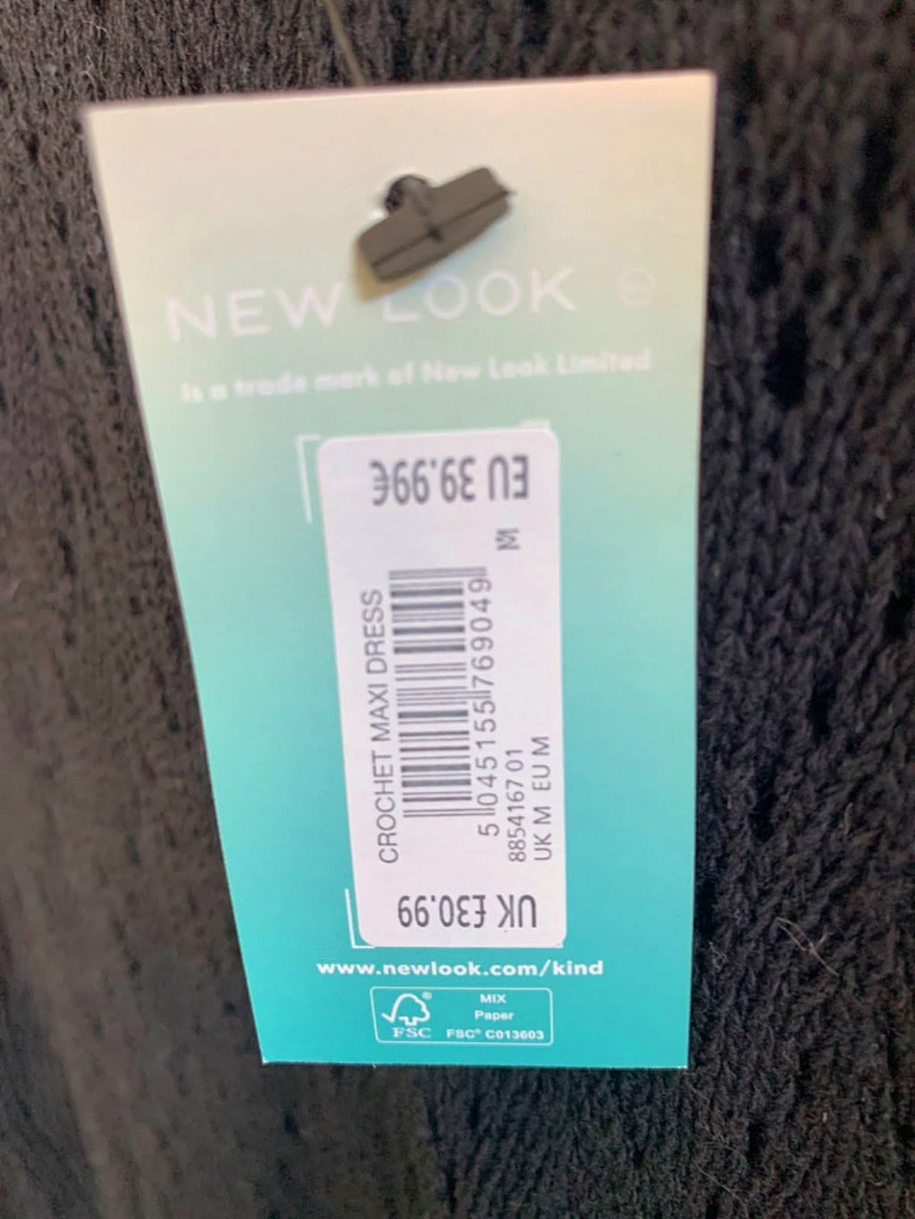 New Look Black Crochet Maxi Dress M