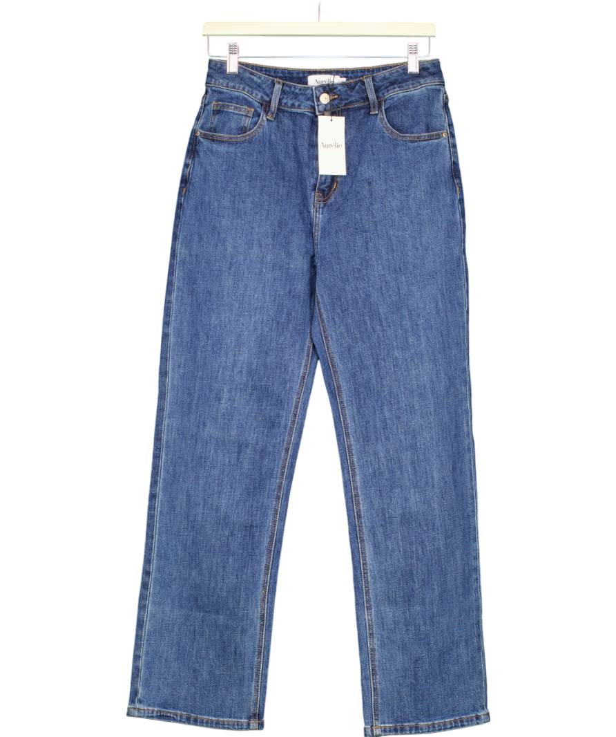 Aurelie Blue High Waist Straight Jeans UK 12