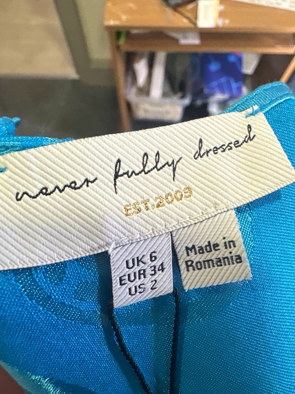 Never Fully Dressed Turquoise Sundazed Summer Mini Soho Dress UK 6