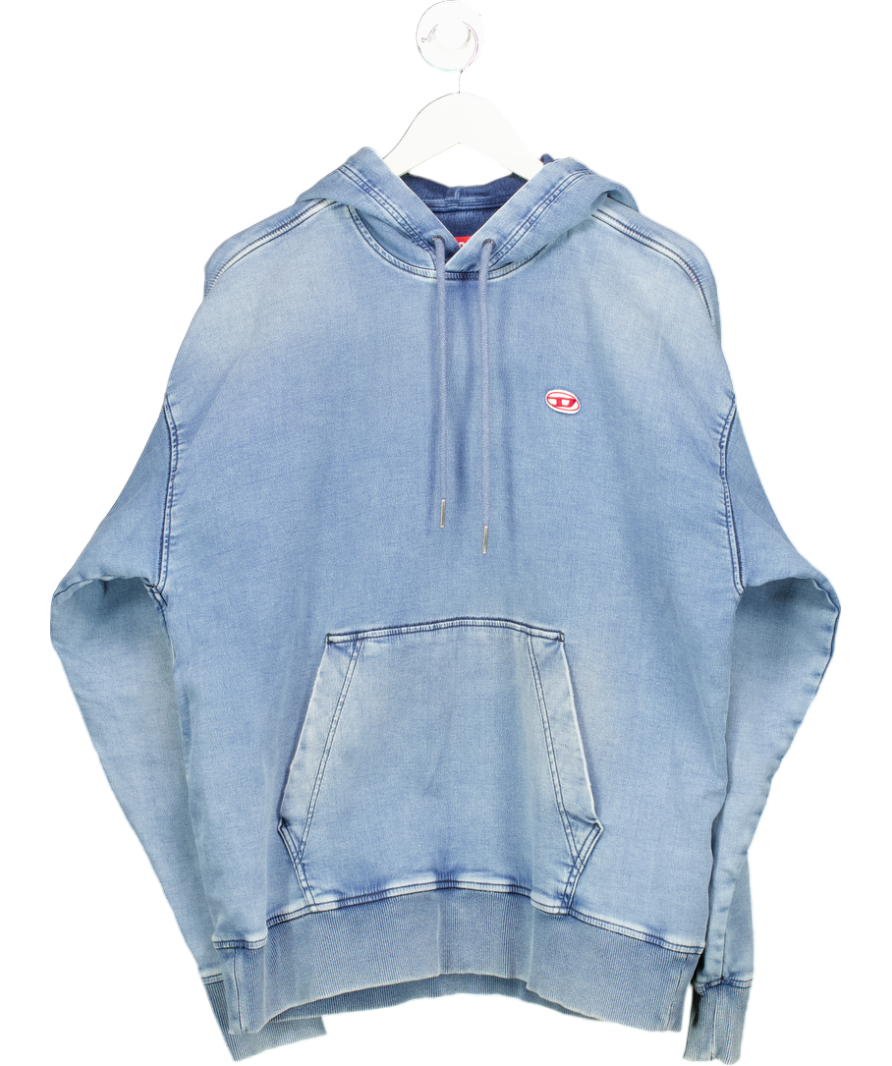 Diesel Blue Denim Look Hoodie UK M