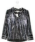 & Other Stories Black Sequin Stripe Shirt UK 6