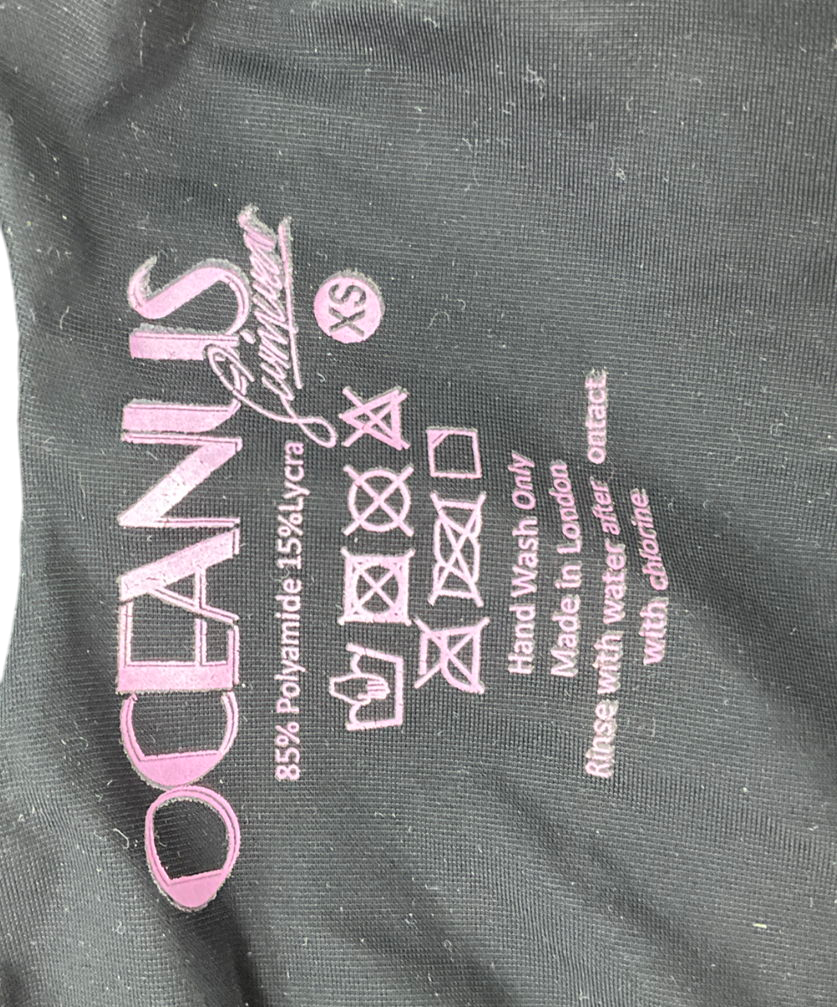 ocean swim Black Embroidered Sequin Bandeau Bikini Top And Bottoms UK XS/S