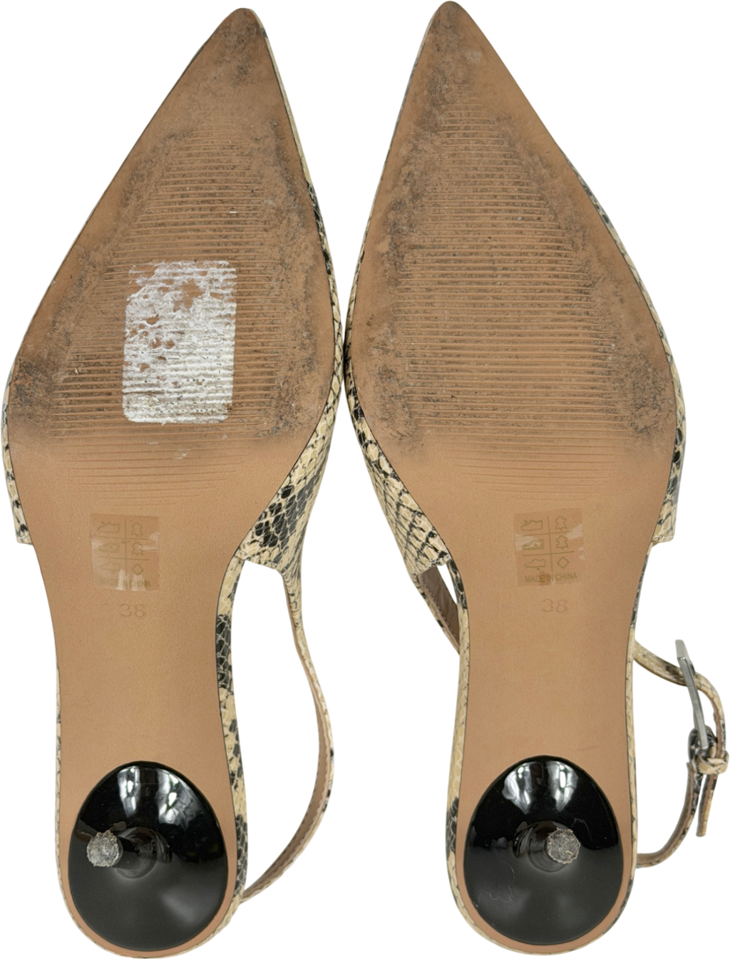 Mint Velvet Beige Tori Leather Slingback Court Shoes UK 5 EU 38 👠