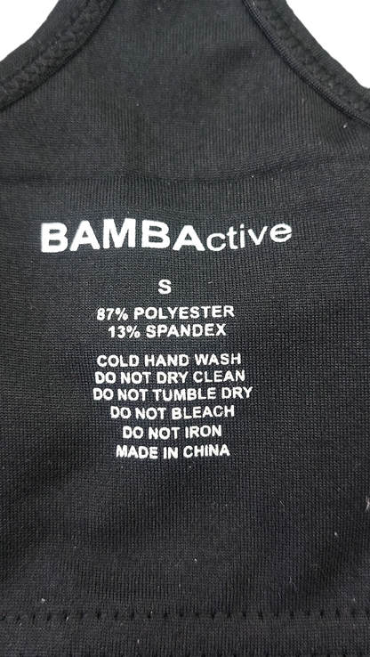 Bamba Black Active Wear Tank Top UK S