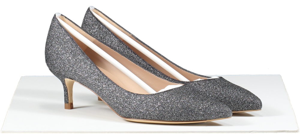 LK Bennett Grey Glitter Kitten Heel Court Shoes BNIB UK 3 EU 36 👠
