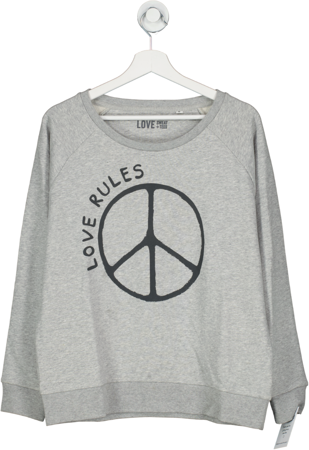 Love Sweat + Tees Grey Love Rules Printed Sweatshirt UK M