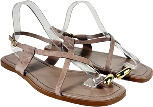 TALBOTS Brown Gena Ring Suede Sandal Color Branch UK 7.5 EU 40.5