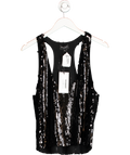 Retrofete Black Mandy Sequin Top UK S