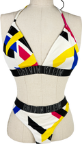 Calvin Klein Multicoloured Logo Triangle Bikini UK S/M