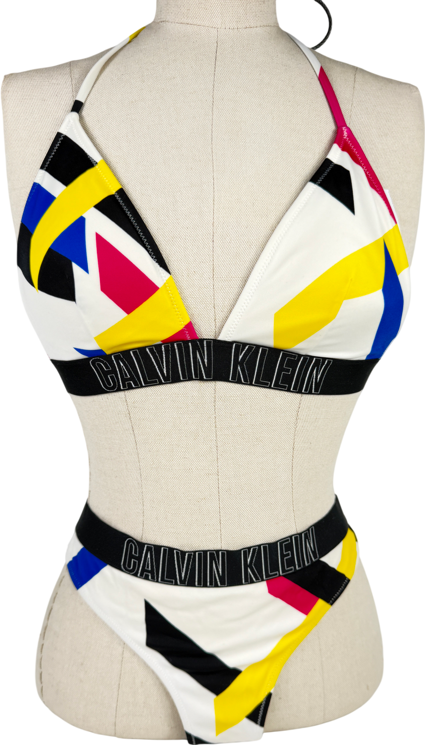 Calvin Klein Multicoloured Logo Triangle Bikini UK S/M