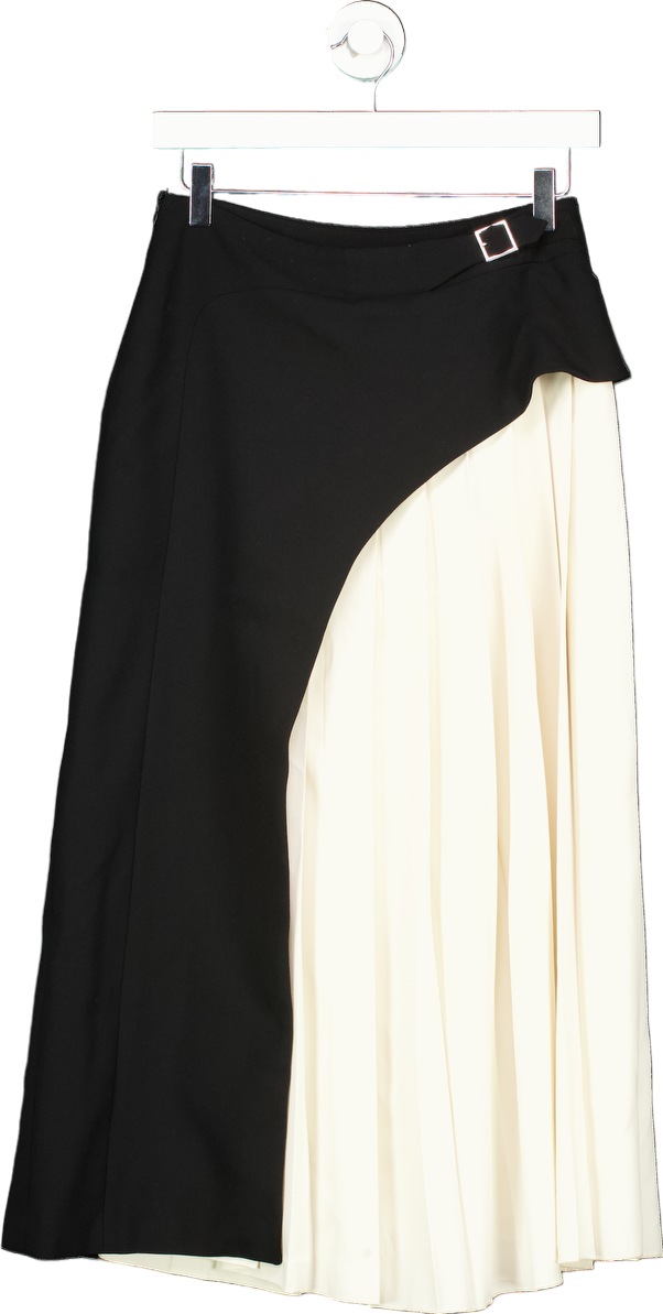 Karen Millen Black and Cream Asymmetric Skirt UK 6