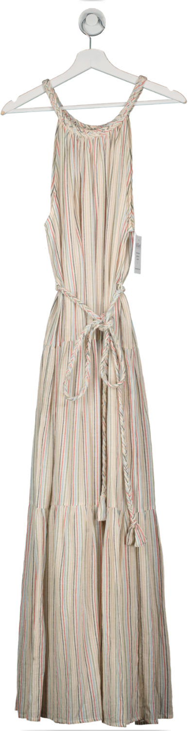 Apiece Apart Cream Sleeveless Striped Maxi Dress UK M