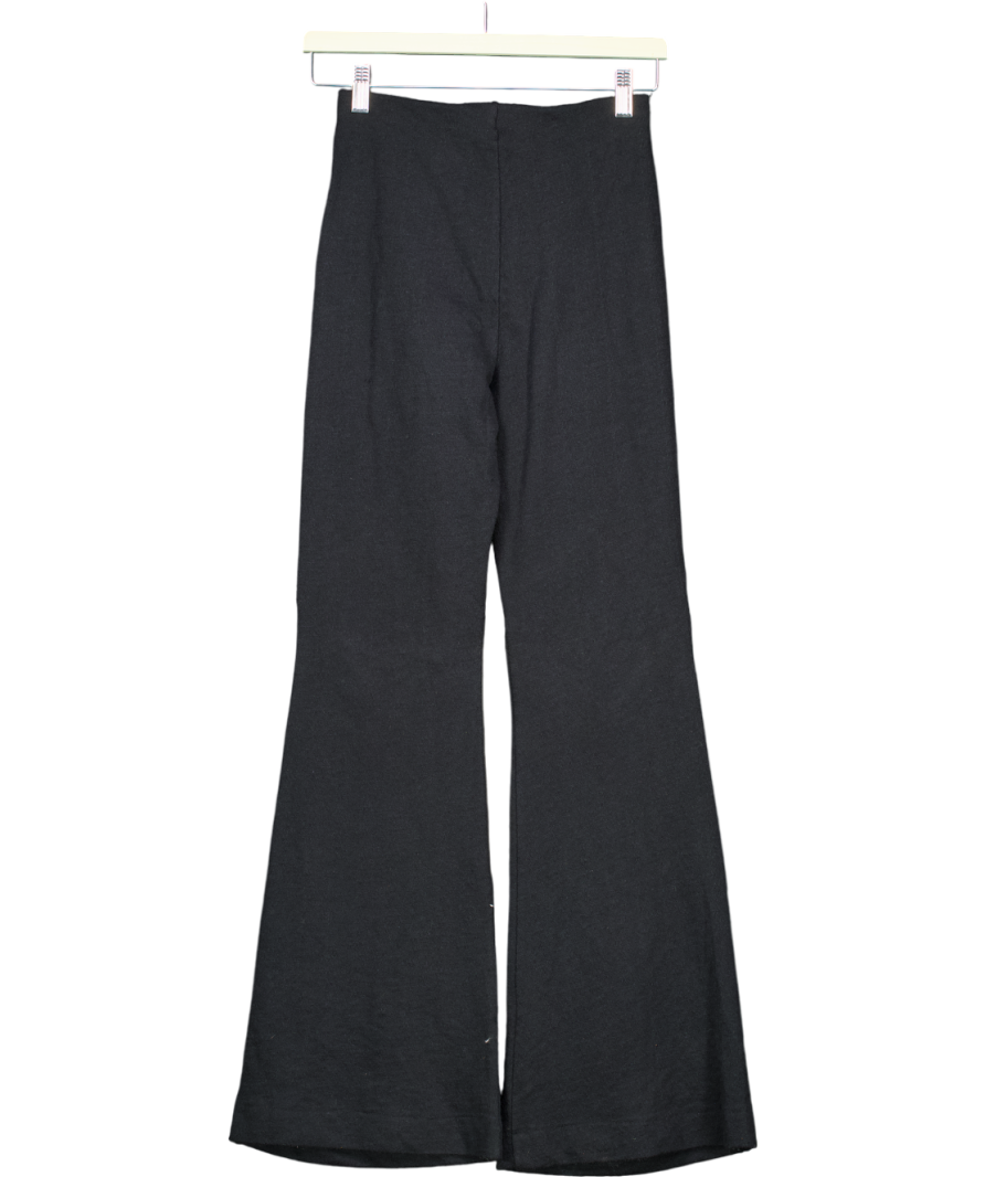Acne Studios Black Crochet Trimmed Cotton Flare Trousers UK XS