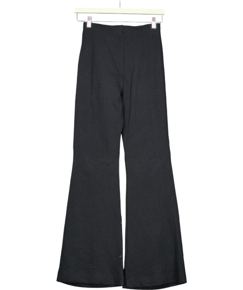 Acne Studios Black Crochet Trimmed Cotton Flare Trousers UK XS
