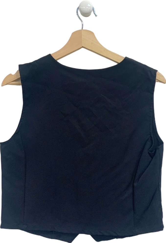 Boohoo Black Basic Seam Detail Relaxed Fit Waistcoat UK 10