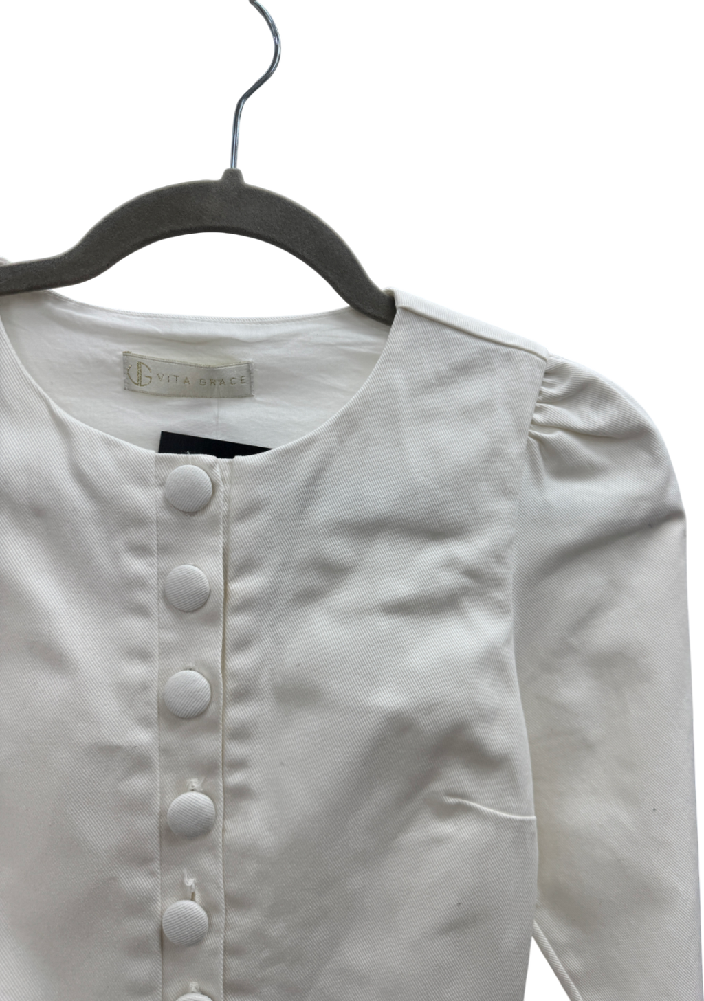 Vita Grace White Roma Elegant Denim Day Dress UK XS