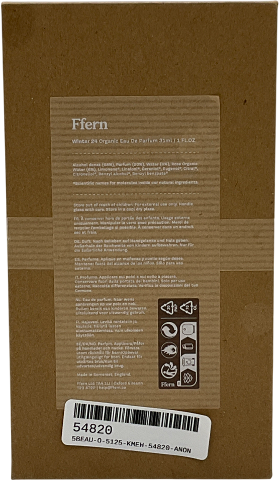 Ffern Winter 2024 Organic Eau De Parfum 31ml