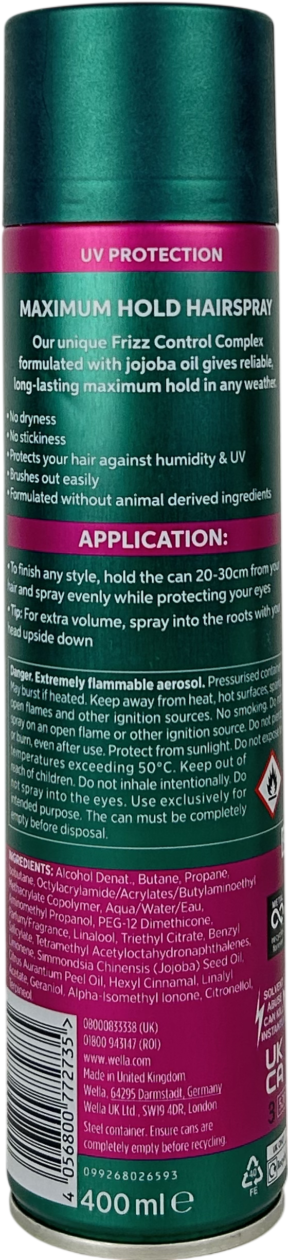 Wella Silvikrin Maximum Hold Hairspray 400ml