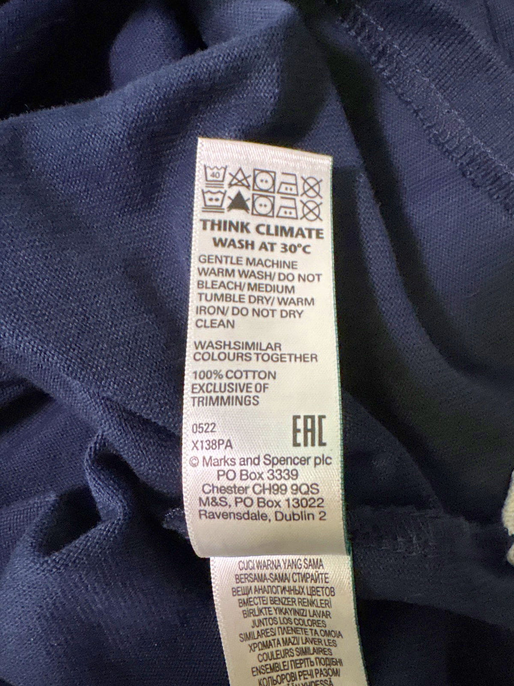 M&S Navy Rugby Shirt UK XL