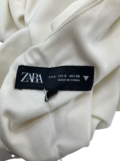 ZARA Cream Draped Short Dress UK S