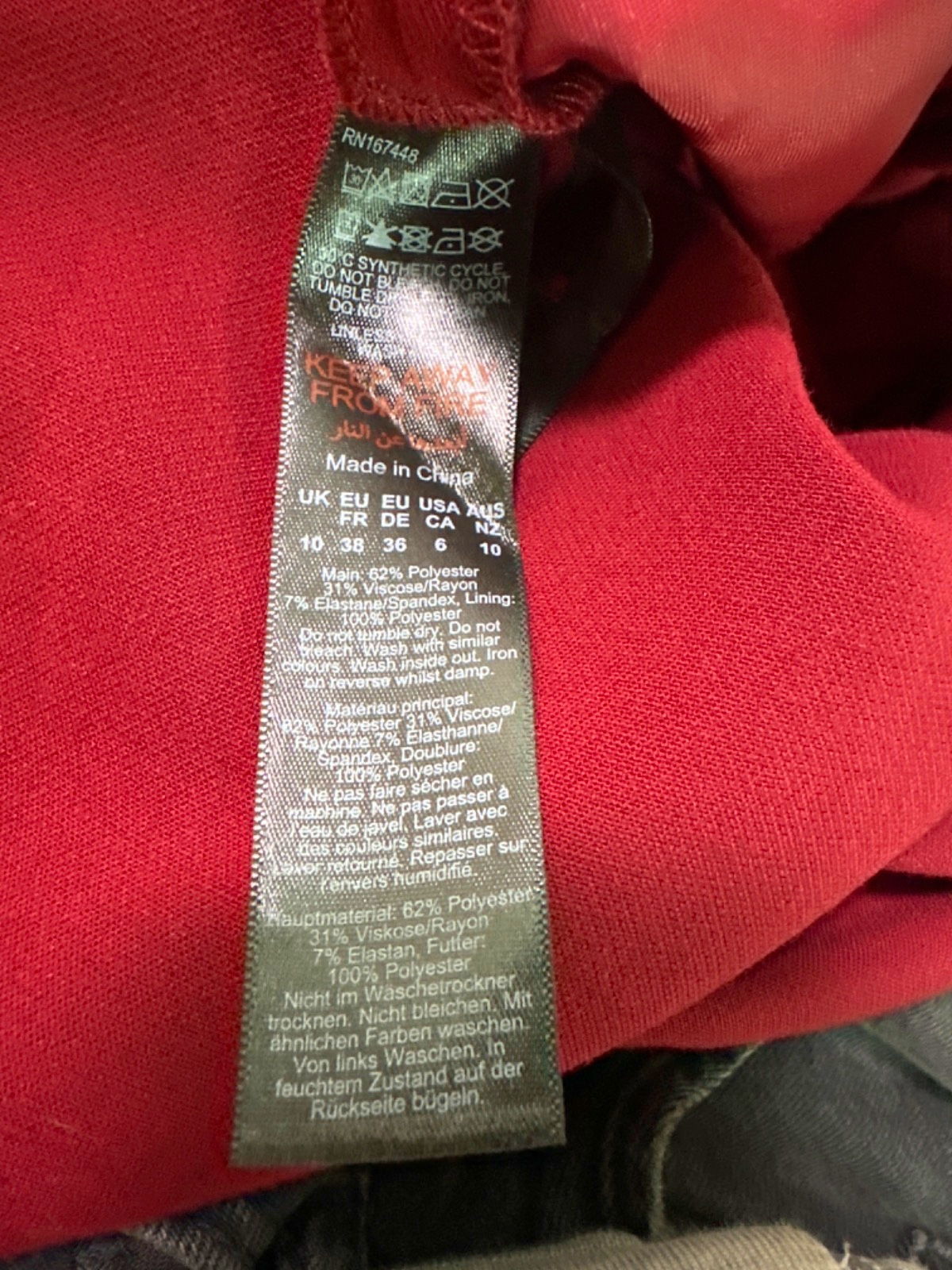 Karen Millen Red Wide Leg Trousers UK 10