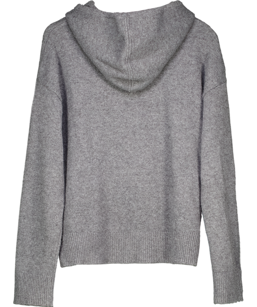 House of CB Grey Charcoal Cashmere Blend Hoodie UK 10