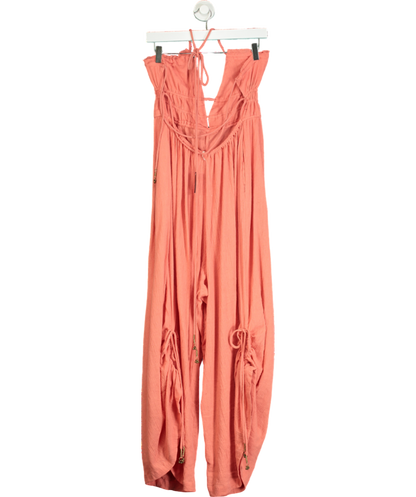 Free People Orange Boho Romper Jumpsuit UK S