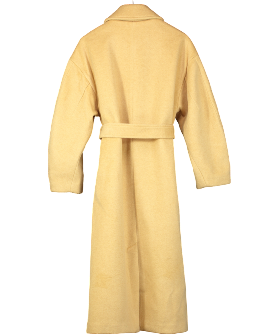Topshop Belted Long Line Formal Coat In Buttermilk Uk 8/10 UK S