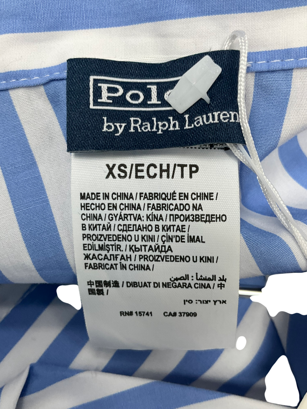 Polo Ralph Lauren Blue Shirting Stripes Wide Stripes Crop And Boxer Set UK XS
