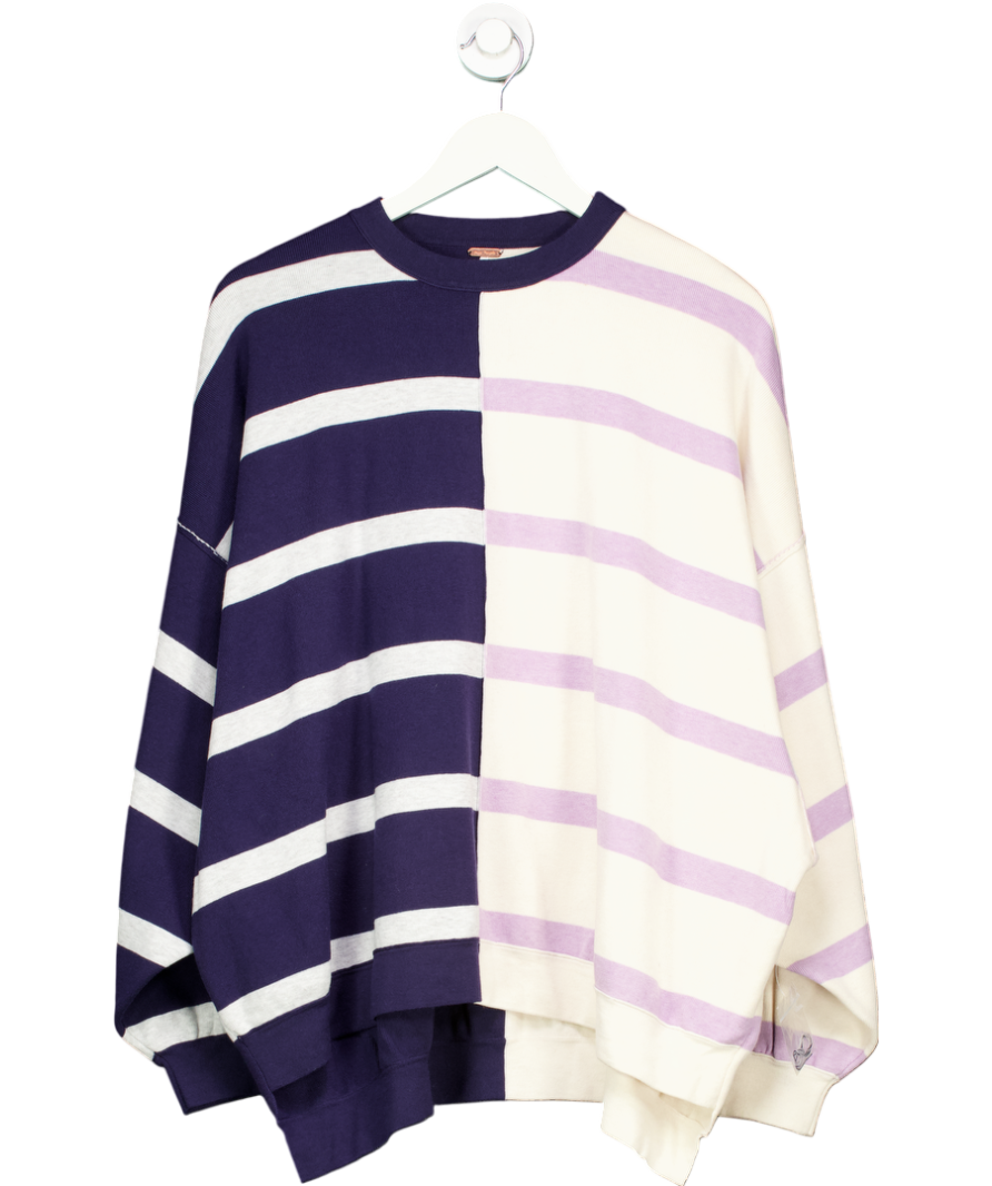 Free People Blue Uptown Stripe Jumper UK S