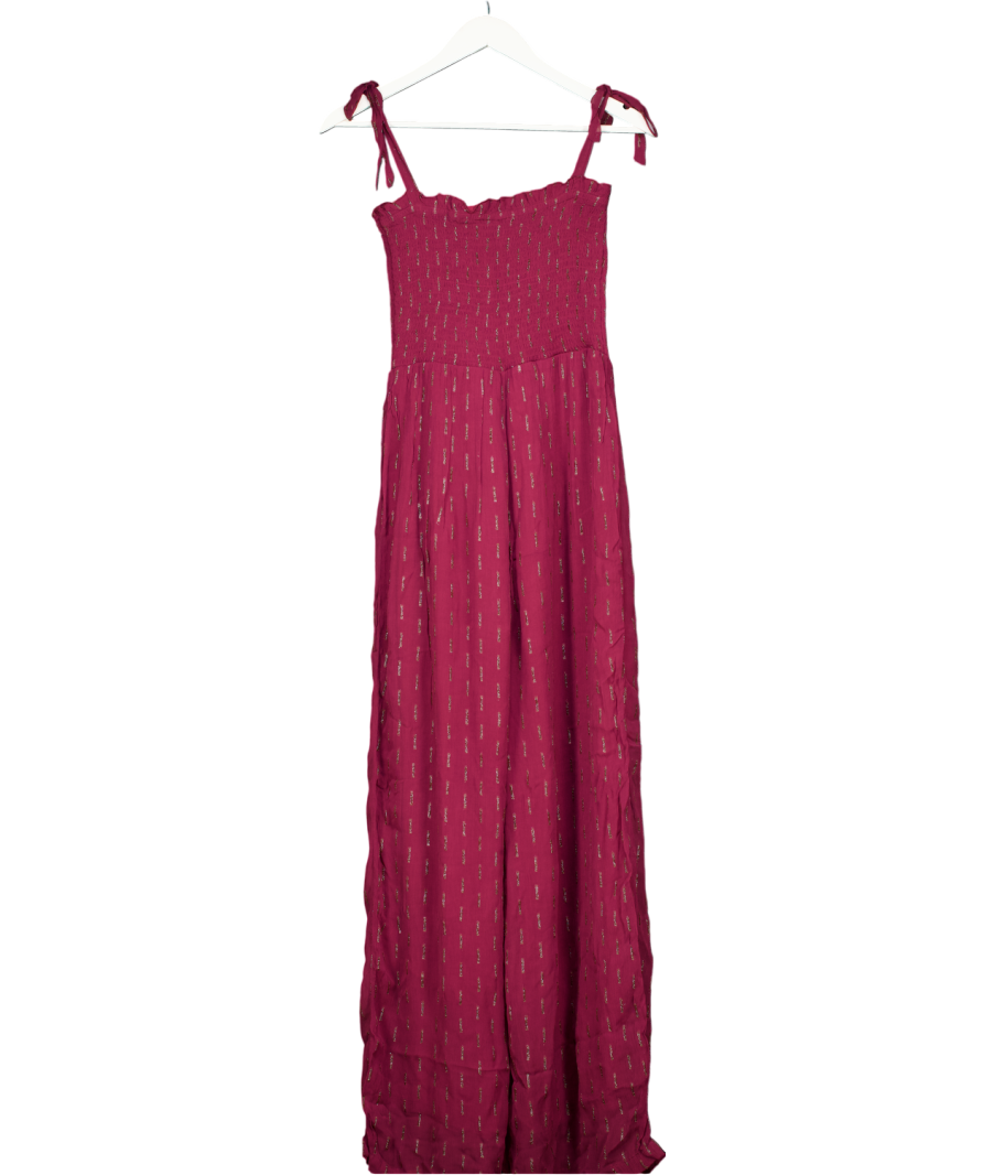 Cecilie Copenhagen Red Burgundy Evelyn Tie-strap Jumpsuit UK M