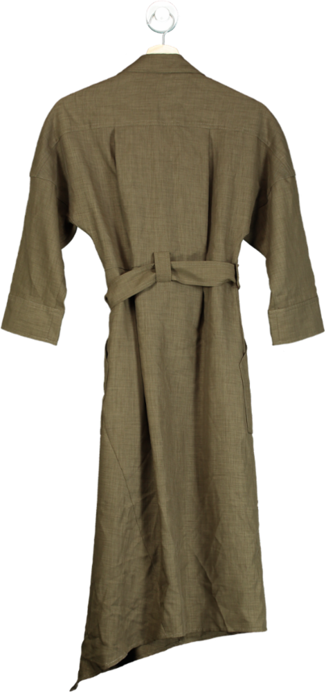 Adolfo Dominguez Olive Green Wrap Dress UK 10