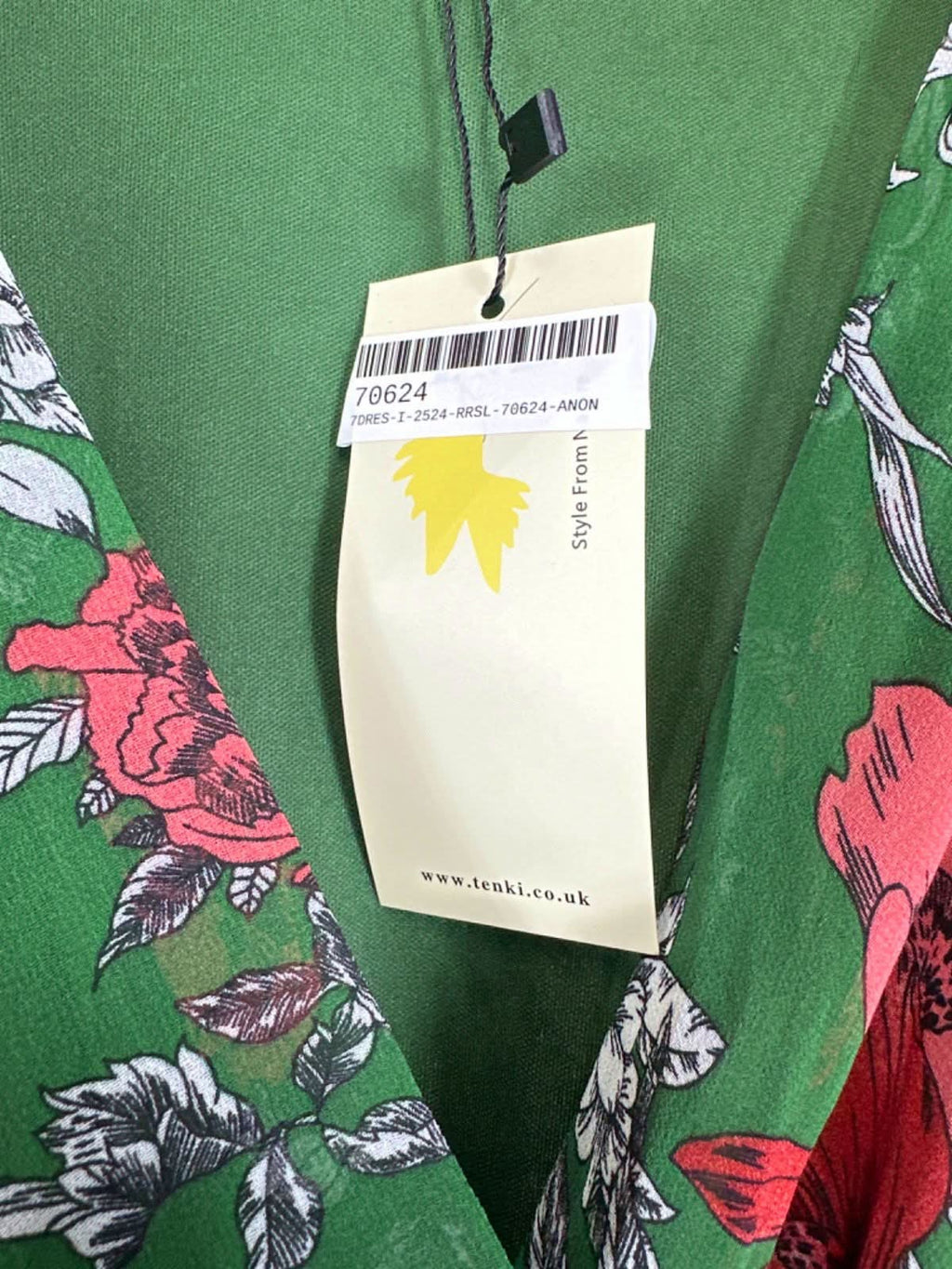 SilkFred Green Kimono Sleeve Floral Maxi Dress Size 8