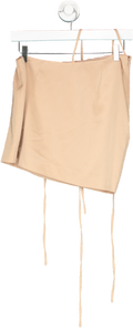 NBD Beige Mini Skirt With Ties UK XS