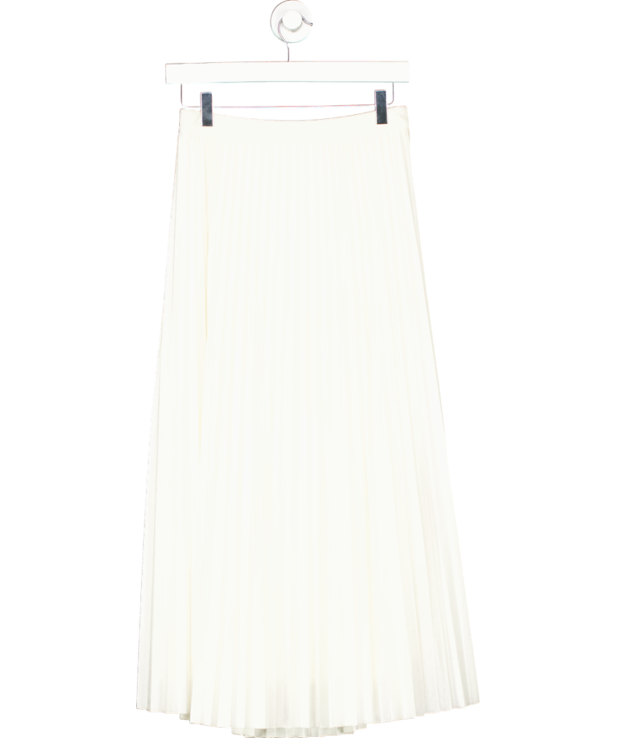 The White Company Cream Pleated Midi Skirt UK 8