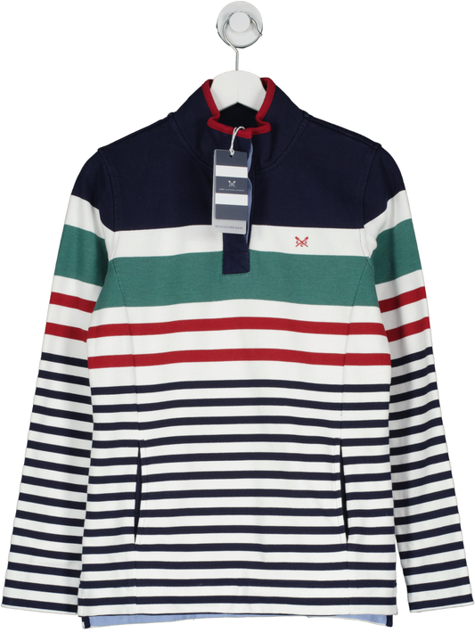 Crew Clothing Company Multicoloured Padstow Pique Mixed Stripe Sweatshirt UK 6