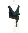 Phillip Lim Cream Colour block Judo Cut Out Crepe Mini Dress UK 4