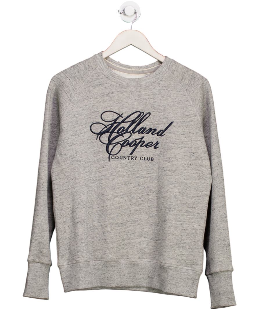 Holland Cooper Ladies Country Club Crew Sweater Grey Marl UK S